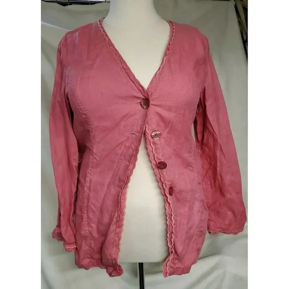 J.JILL DUSTY ROSE COLOR LINEN TOP SIZE MEDIUM - Picture 1 of 8